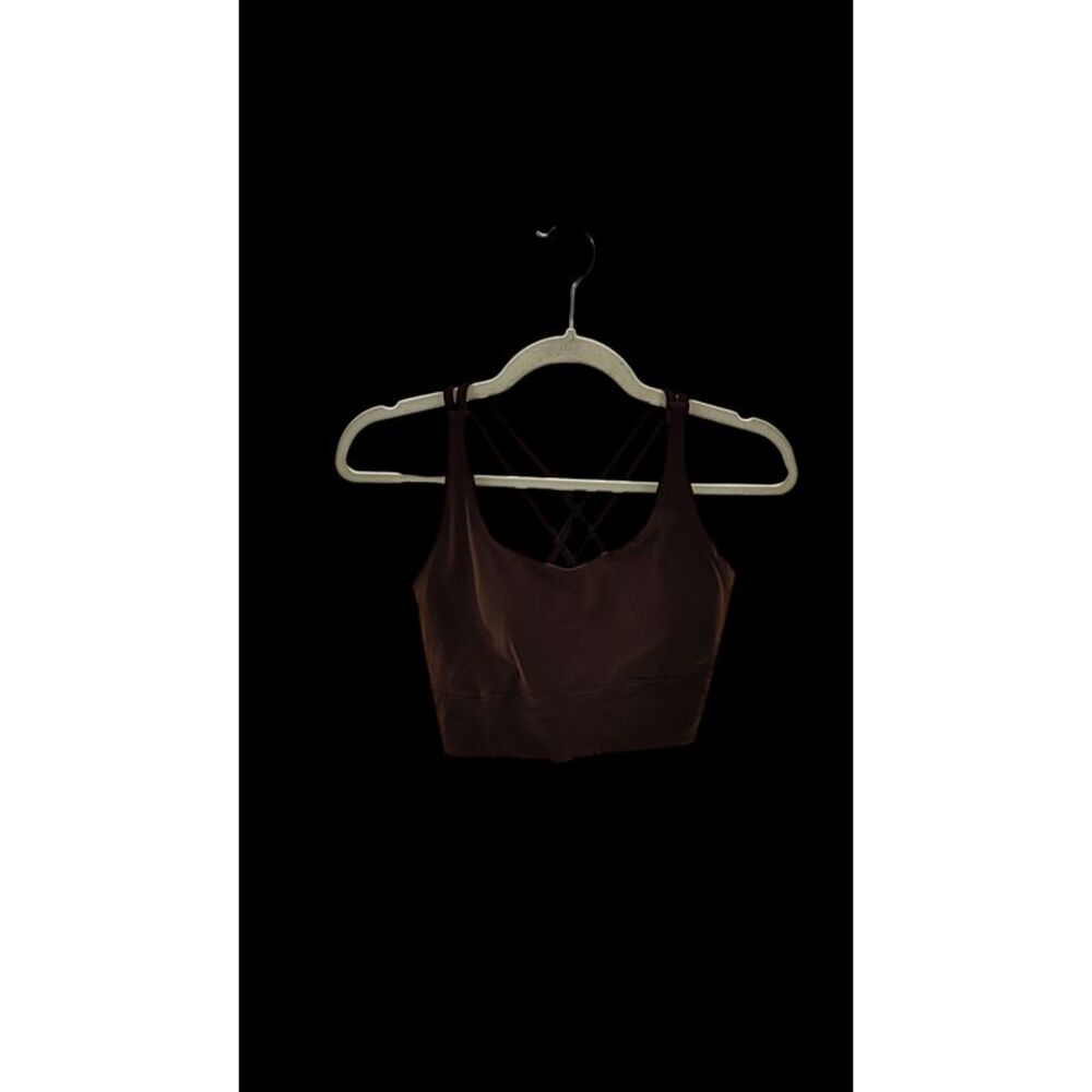 Quince Women Ultra-Form V Neck Cropped Tank Brown Sleeved Top M - Picture 1 of 2